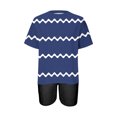 thumbnail image 3 of Penkiiy T-Shirts Courts à Manches Courtes pour Femmes, Coupe Ample, Imprimé à Rayures, Été, Col Rond, Coupe Décontractée, T-Shirt Basique, Hauts Y2K, TG, Bleu, 3 of 4