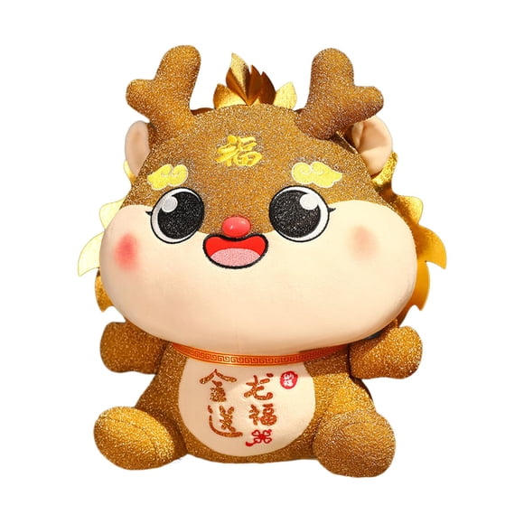 Milaget Poupée en Peluche Dragon Chinoise Dragon Confortable Animal en Peluche pour Sofa Lit Bar Or 43cm