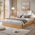 thumbnail image 1 of Modern Floor-Standing Platform Bed Frame, Wooden Bed Frame Without Headboard, Solid Wood Slat Foundation, No Box Spring Needed, Easy Assembly, for Bedroom, Dorm, Small Spaces, 1 of 5