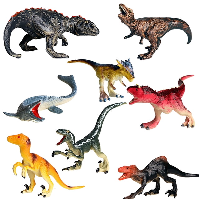 8 Pcs Jouet de Décoration Modèle de Dinosaure Géant avec Huit Figurines d'Action Détaillées de Dinosaures en Plastique durable et Non Toxique. Comprend des Prédateurs et des Espèces Aquatiques avec des surfaces Texturées et des Couleurs Vibrantes, Parfait pour le Jeu Imaginatif Ou comme Ornements pour les Amateurs de Dinosaures.