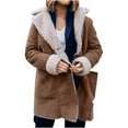 thumbnail image 2 of LOVZFMLL Vestes pour Femmes Hiver Chaud Composite Bouton Col à Revers Veste Manteau d'Extérieur, 2 of 6