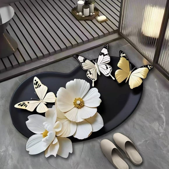TIMIFIS Bathroom Rugs Bathroom Door Absorbent Drying Diatomaceous Earth Floor Mat Bathroom Soft and Comfortable Easy to Maintain Non Slip Floor Mat Bath Mat
