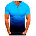 thumbnail image 1 of EGNMCR T-shirts pour Hommes Hommes Manches Courtes Imprimé Col Rabattu Chandail T-Shirt Blouse, 1 of 2