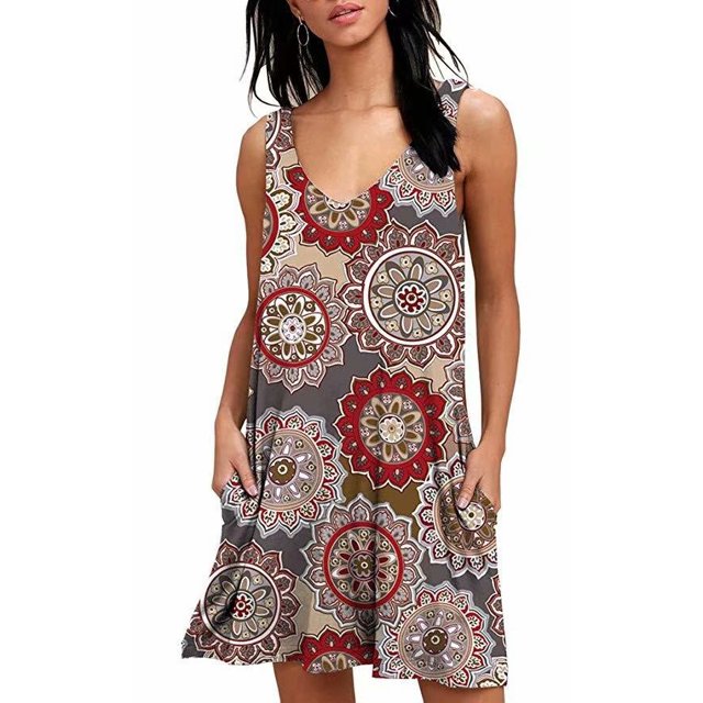 Robes T-Shirt Décontractées d'Été pour Femmes, Sortie de Plage, Robe Débardeur Plissée Unie