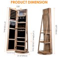 thumbnail image 2 of LVSOMT 360° Rotating LED Jewelry Armoire with Full Length Mirror, Jewelry Cabinet Large Standing Lockable Mirror Jewelry Organizer with Inner Makeup Mirror & Soft Velvet for Living Room Bedroom, 2 of 8