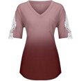 thumbnail image 4 of Pompotops T-Shirt en Dentelle à Manches Courtes à Manches Courtes pour Femmes, 4 of 6