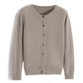 thumbnail image 4 of Cardigan pour Femmes Chandail Classique Chandail pour Femmes Col Ras du Cou à Boutons Cardigan à Manches Courtes Tricoté Ouvert à l'Avant, 4 of 4