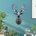 thumbnail image 2 of Statue Figurines de Bois de Cerf Tête de Cerf 3D Sculpture Murale Cerf Animal Résine, 2 of 8