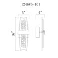 thumbnail image 4 of CWI Lighting Guadiana Applique Murale DEL Noire 5 Po Intérieur Emplacement Sec, 4 of 4