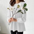 thumbnail image 4 of Timegard Womens Plus Size Tops Crew Neck Long Sleeve Ruched Comfy Tee Shirts Fall Casual Loose Tops, 4 of 4