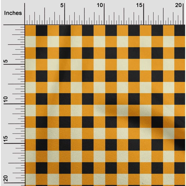 oneOone Cotton Poplin Fabric Gingham Check Print Sewing Fabric BTY 56 Inch Wide