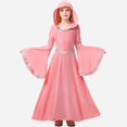 thumbnail image 2 of MKOSPLRT Girls Medieval Princess Dress Renaissance Costume Kids Hooded Robe Dress Bell Long Sleeve Maxi Dress for Halloween Cosplay, 2 of 5