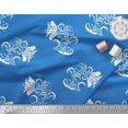 thumbnail image 3 of Soimoi Japan Crepe Satin Fabric Leaves & Floral Artistic Print Fabric by Yard 42 Inch Wide, 3 of 5