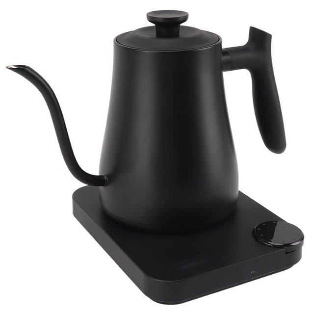 Smart Electric Gooseneck Kettle, Temperature Control, 1L Capacity, 1200W Quick Heating, Stainless Steel, Pour Over Coffee Kettle, Auto Shut Off, Matte Black