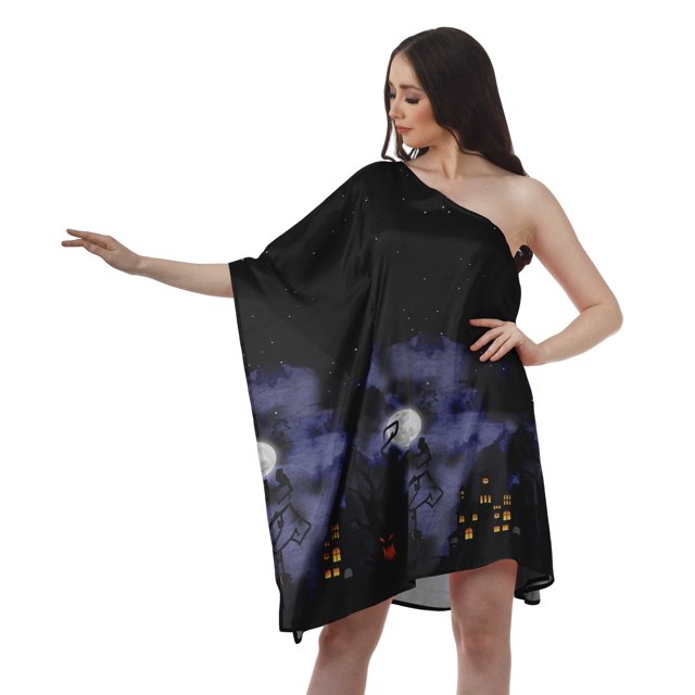 Moomaya Robes Imprimées à Épaules Femmes Robes Caftan de Cocktail Robe Aguichant