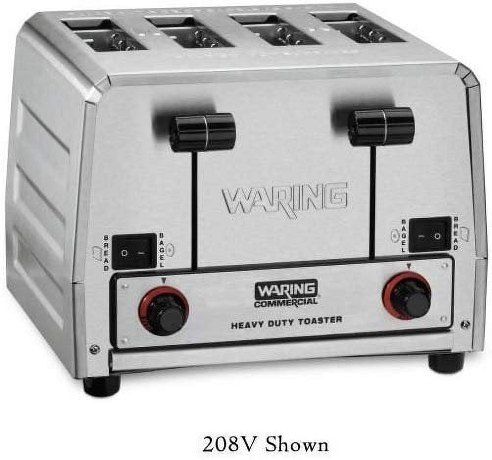 Waring Commercial WCT850RC Heavy Duty Bread and Bagel Toaster, Silver