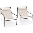 thumbnail image 1 of Costway 2PCS Patio Sling Lounge Chair with Removable Headrest Pillow Breathable Seat Porch, 1 of 8