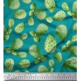 thumbnail image 1 of Soimoi Green Silk Fabric Cactus Tree Print Fabric by the Yard 42 Inch Wide, 1 of 5
