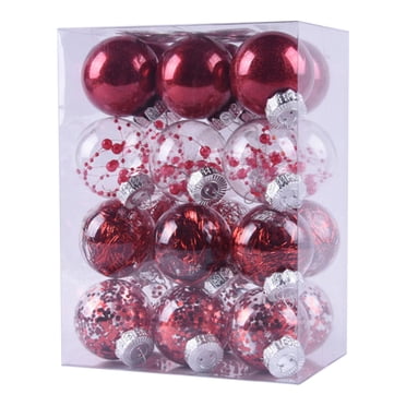 Christmas Ball Ornaments Set,Shatterproof Christmas Decorations Tree Balls,Xmas Decorative Balls Hanging Ornaments,24PCS Christmas Tree Ornament Pendant Party Supplies Tree Hanging Plastic Ball