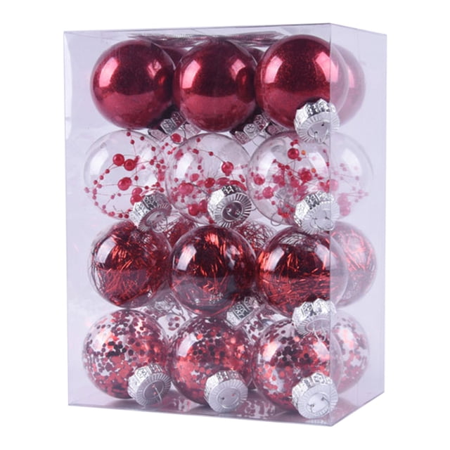 Vaidha 24PCS Christmas Tree Ornament Pendant Party Supplies Tree Hanging Plastic Ball