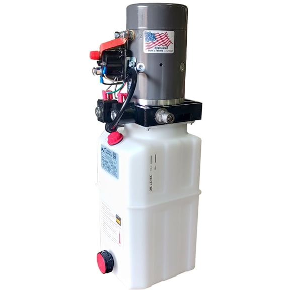 KTI Hydraulics Unité de Puissance Hydraulique 12 VDC, Double Action Unique, 3 Quarts