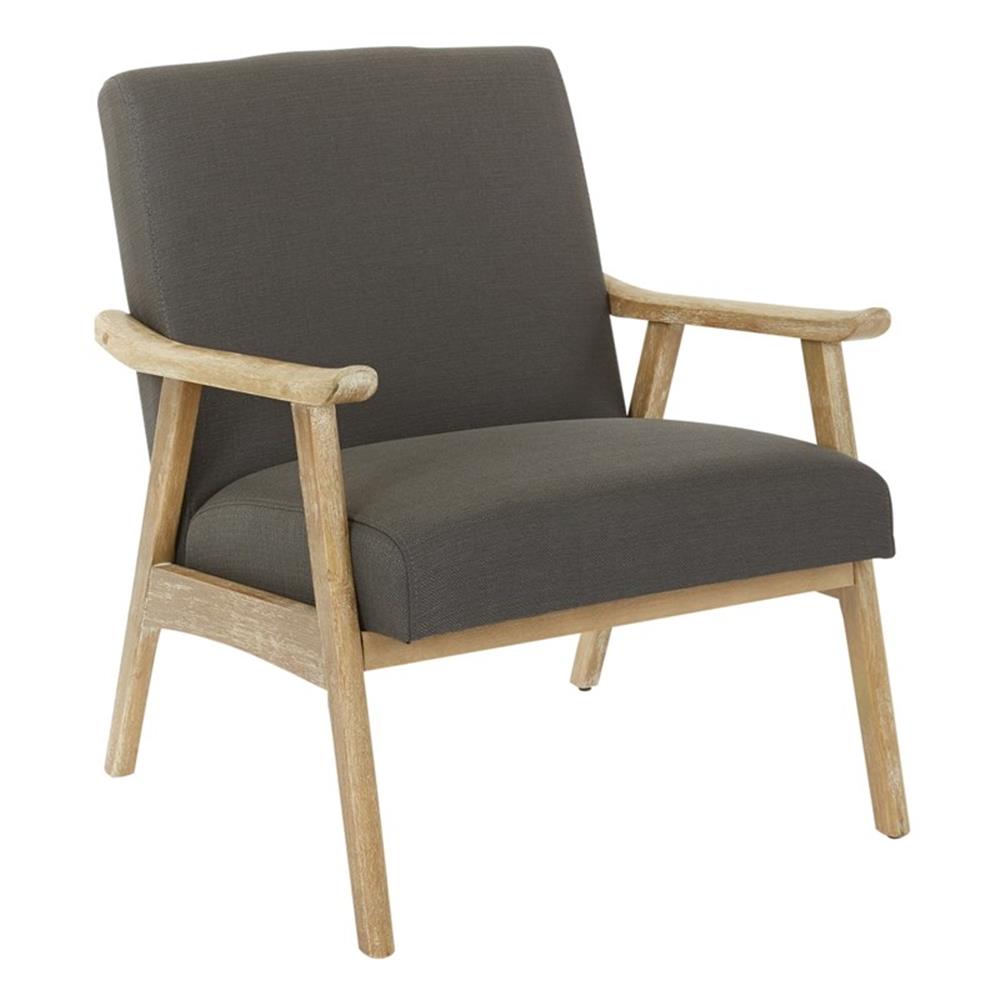 Weldon Chair in Klein Charcoal Gray Fabric with Brushed Finished Frame