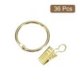 thumbnail image 3 of Unique Bargains Curtain Rings with Clips, 36pack Drapery Curtain Clip Rings, 1.22 Inch Curtain Clip Rings Hooks (Gold), 3 of 5