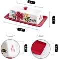 thumbnail image 2 of Assiette à Beurre SAGOSKAT en Céramique, Contenant à Beurre avec Couvercle, Contenant à Beurre, Rouge, 2 of 8
