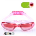 thumbnail image 1 of Lunettes de Natation Lunettes HD Étanches Anti-Buée Grande Monture Lunettes Électroplaques pour Hommes Femmes, 1 of 6