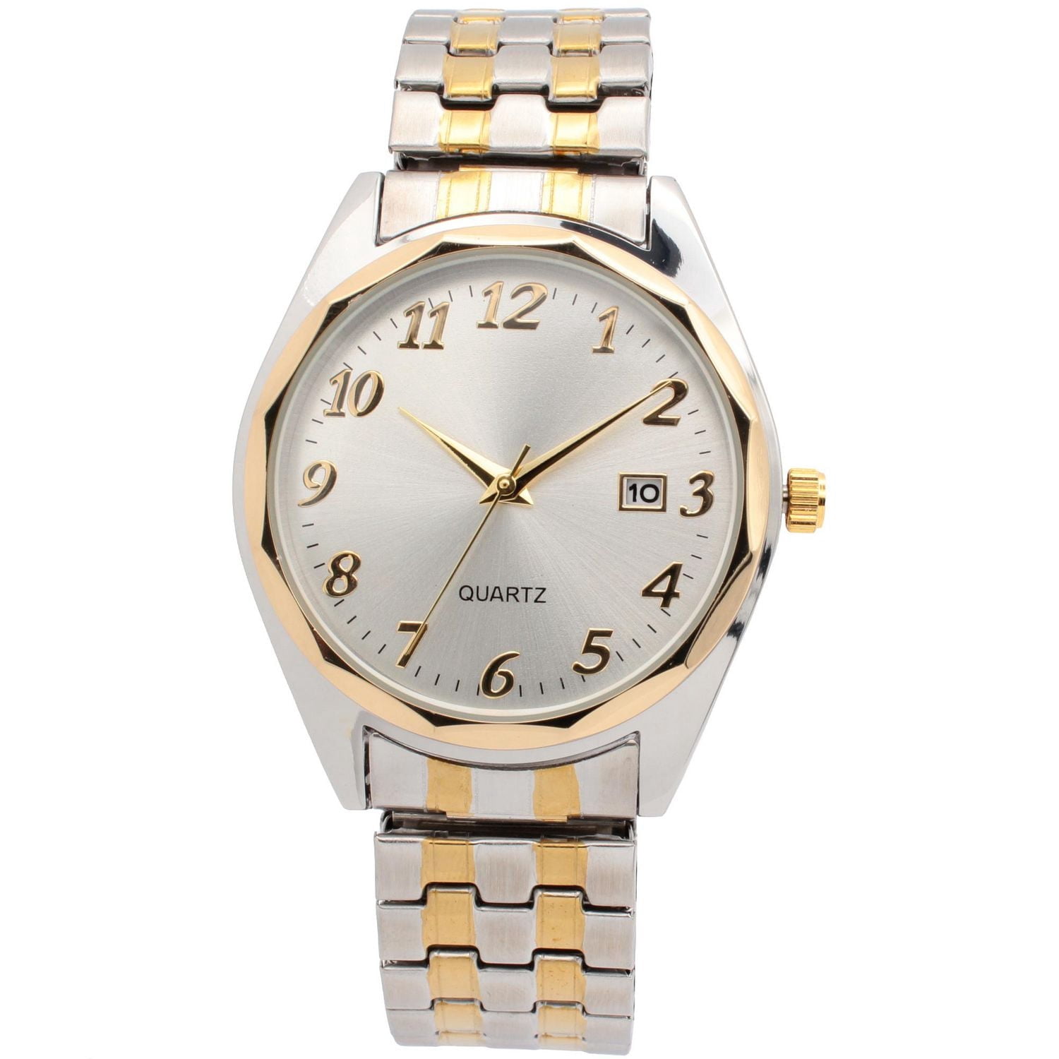 Montre george à deux tons avec bracelet extensible pour hommes