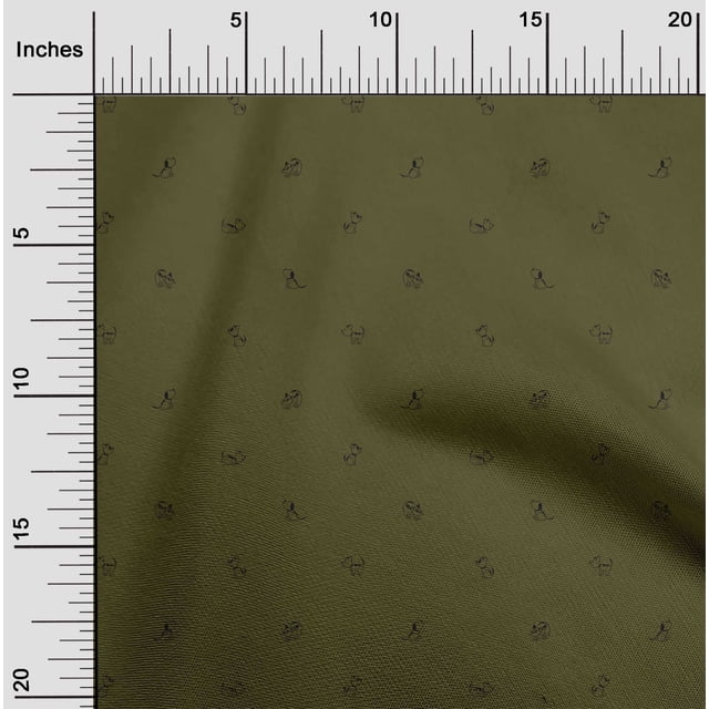 oneOone Viscose Chiffon Fabric Cartoon Dog Printed Craft Fabric BTY 42 Inch Wide