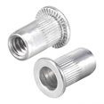 thumbnail image 1 of Unique Bargains #6-32 Rivet Nuts Aluminium Alloy Knurled Flat Head Threaded Insert Nut Silver 100 pcs, 1 of 5