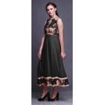 thumbnail image 3 of Bimba Robe Anarkali Noire à Fleurs, Col Mandarin, Sans Manches, Kurtis pour Femmes, Robe Maxi à Imprimé, Très Grande, 3 of 6