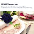 thumbnail image 3 of Artificial Flowers Garland Buckle Wreath Ring Cloth Durable Home Decor Table Decor 6Pack Champagne Rose Napkin Clasp, 3 of 19