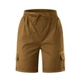 thumbnail image 4 of Cargo Shorts Women Knee Length Drawstring Work Camping Quick Dry Outdoor Summer for 2025 Vacation Plus Size Hiking 7 Inch Inseam Womens Bermuda, 4 of 5