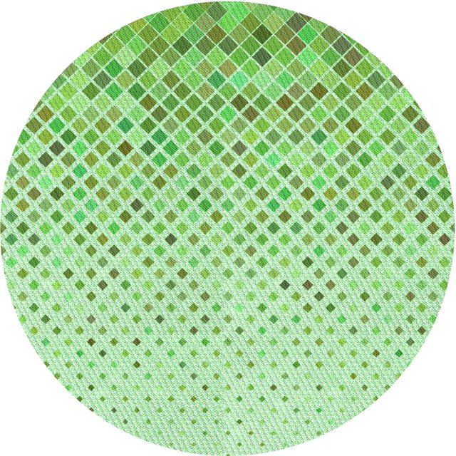 Ahgly Company Tapis de Zone Rond Vert Transitionnel pour Intérieur Lavable à la Machine, 8 Pieds Rond