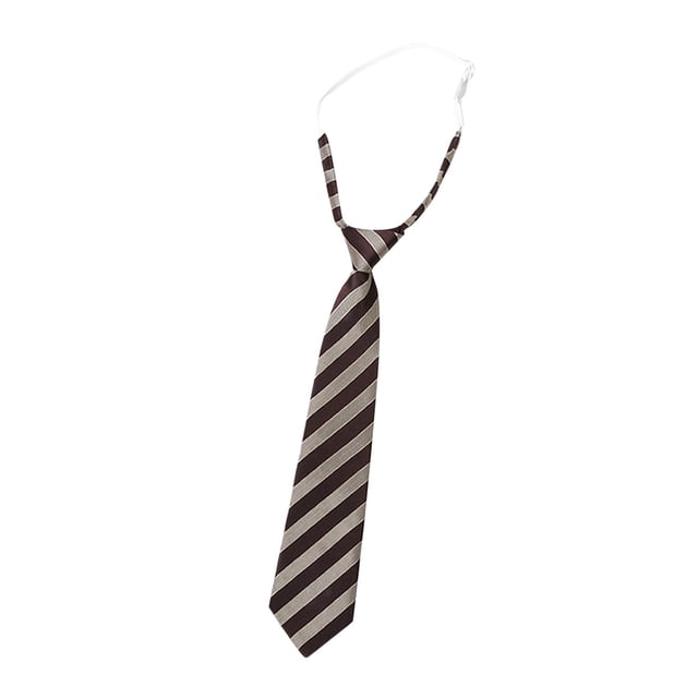 Boys Girls Solid Color Tie Pre-Tied Adjustable Kids Necktie For Wedding School Graduation Brown D