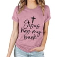 thumbnail image 2 of EGNMCR Chandails de Pâques pour Femmes Chandails pour Femmes Imprimé de Pâques Lettrage de Pâques pour Femmes Imprimé Col Rond Haut à Manches Courtes Haut/chemise à Manches Courtes Col Rond T-Shirts pour Femmes, 2 of 5