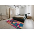 thumbnail image 4 of Ahgly Company Tapis d'Intérieur Rectangulaires Abstraits Bordeaux Vif Rouge Patchwork, 2 Pieds x 5 Pieds, 4 of 6
