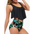 thumbnail image 4 of Women Two Pieces Swimsuit Ruffles Print Bikini Set Bathing Suits Swimwear, 4 of 8