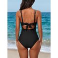 thumbnail image 4 of Maillot une Pièce Froncé sur le Côté pour Maternité, Col en V, Maillot de Bain de Grossesse, Maillot de Bain Modeste, 4 of 5