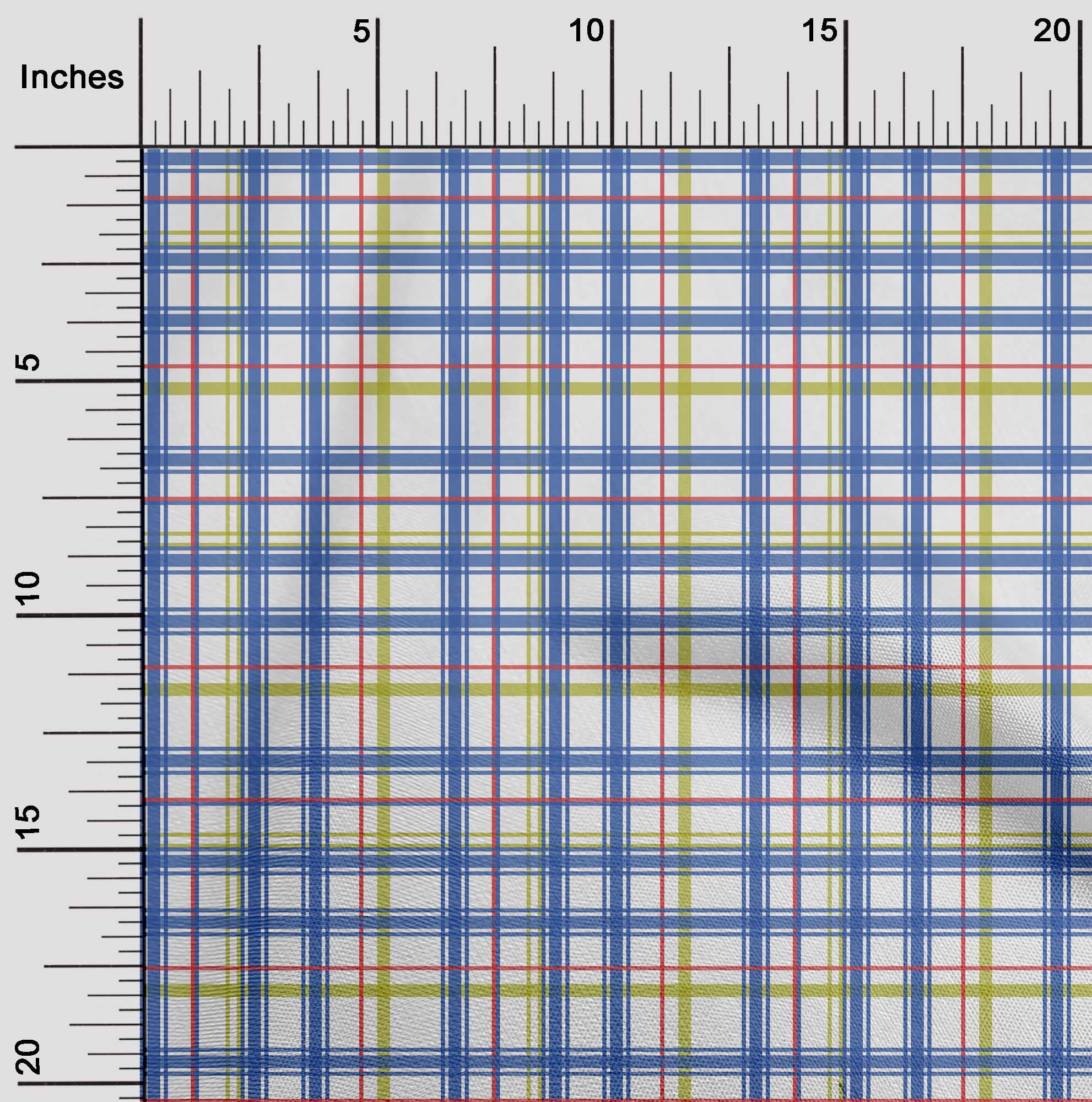 oneOone Cotton Flex Fabric Madras Check Print Fabric By The Yard 40 Inch Wide