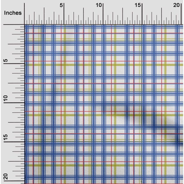 oneOone Viscose Jersey Fabric Madras Check Printed Craft Fabric BTY 60 Inch Wide