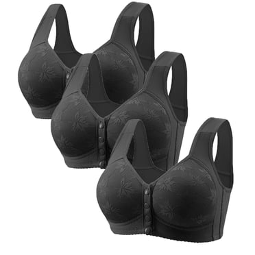 Erwazi Lot de 3 Soutiens-Gorge à Fermeture avant pour Femmes Sans Armature Rembourrés Sans Fil Soutien-Gorge de Maintien Soutien-Gorge pour Mastectomie Confort Soutien-Gorge Rehausseur Tous les Jours