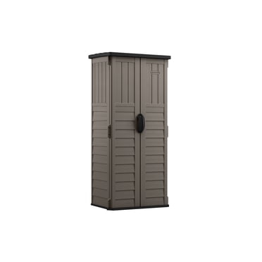Suncast Vertical Storage  Shed - Stoney Multi Wall Resin - 22 Cu. ft. Capacity, 10 Sq. ft. Coverage