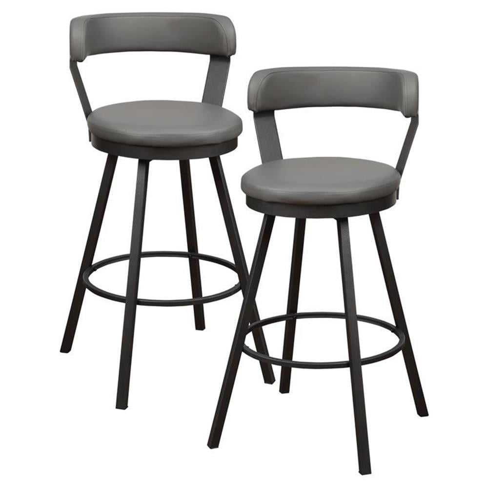 Lexicon Appert Metal Swivel Pub Height Chair in Mottled Silver/Gray (Set of 2)