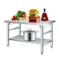 thumbnail image 1 of Table Pliante en Acier Inoxydable, 36 X 24 Po, Table de Travail Commerciale avec Tablette Inférieure, Charge de 920 Lb, Poste de Travail Pliable à Deux Niveaux en Acier Inoxydable pour la Maison, la Cuisine, le Restaurant, le Garage, le Camping, l'Extérieur, 1 of 7