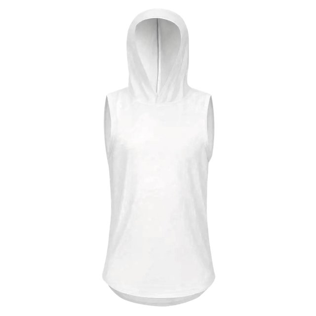 Posijego Tank Tops for Men Sleeveless Hooded T-Shirts Workout Running Athletic Tanks Solid Color