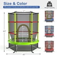 thumbnail image 2 of Gymax Trampoline 55 Pieds' pour Enfants et Tout-Petits, Trampoline Récréatif avec Filet de Sécurité, Vert, 2 of 10