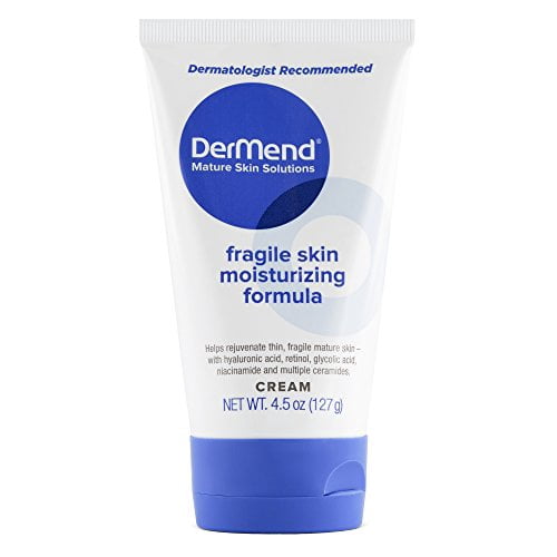 DerMend Specialized Fragile Skin Moisturizing Cream: Formula to Restore & Rejuvenate Mature Skin - Daily Moisturizer & Anti Wrinkle Cream for Firming & Strengthening Thin, Aging Skin - 4.5 Oz Tube